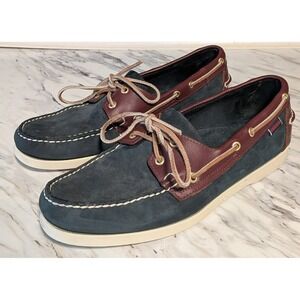 Sebago Docksiders Men's Green Brown Leather Boat Shoes Size 11.5
